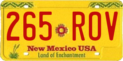 NM license plate 265ROV