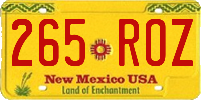 NM license plate 265ROZ