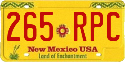 NM license plate 265RPC