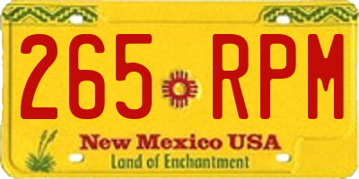 NM license plate 265RPM