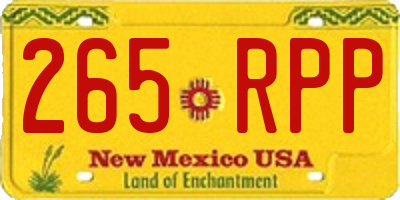 NM license plate 265RPP