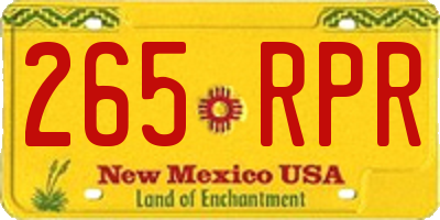 NM license plate 265RPR
