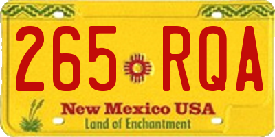 NM license plate 265RQA