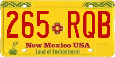 NM license plate 265RQB