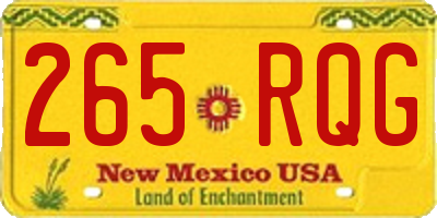 NM license plate 265RQG