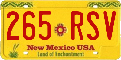 NM license plate 265RSV