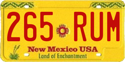 NM license plate 265RUM