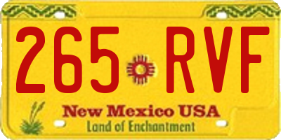 NM license plate 265RVF