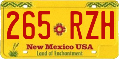 NM license plate 265RZH