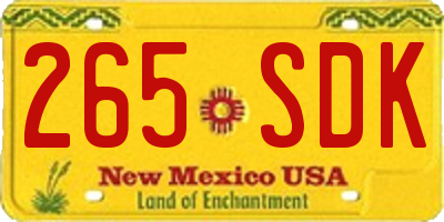 NM license plate 265SDK