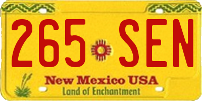 NM license plate 265SEN