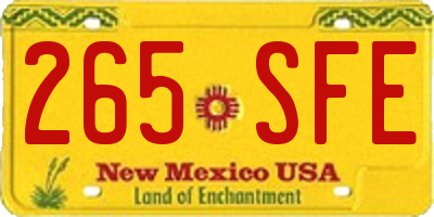 NM license plate 265SFE