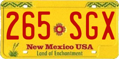 NM license plate 265SGX