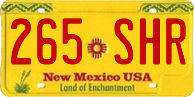 NM license plate 265SHR