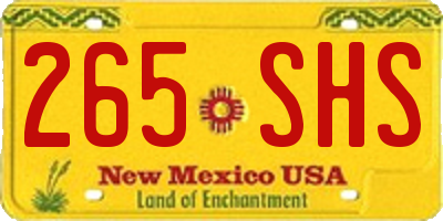 NM license plate 265SHS