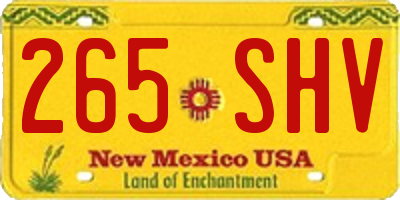 NM license plate 265SHV