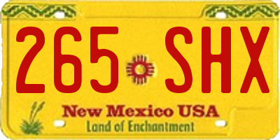 NM license plate 265SHX