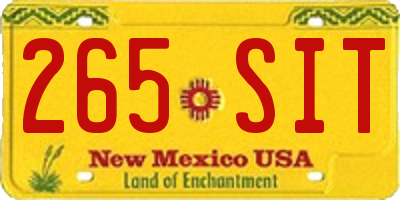 NM license plate 265SIT