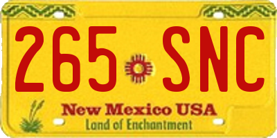 NM license plate 265SNC