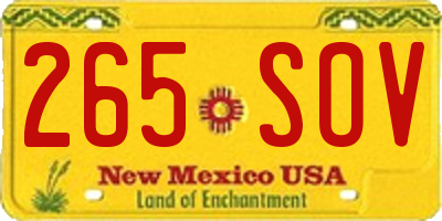 NM license plate 265SOV