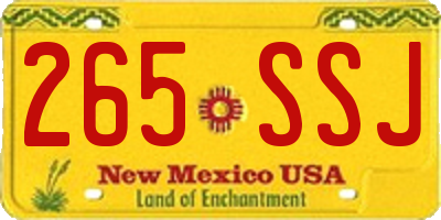 NM license plate 265SSJ