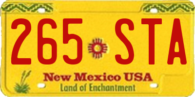 NM license plate 265STA