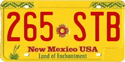 NM license plate 265STB
