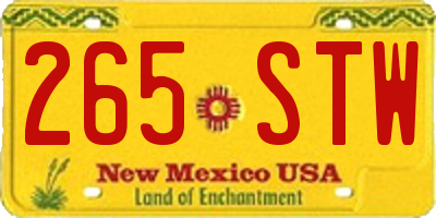 NM license plate 265STW