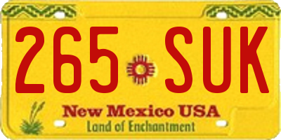 NM license plate 265SUK