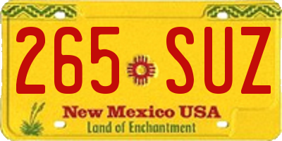 NM license plate 265SUZ
