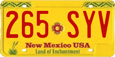 NM license plate 265SYV