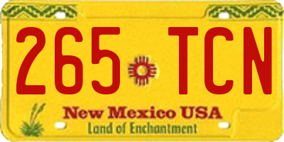 NM license plate 265TCN