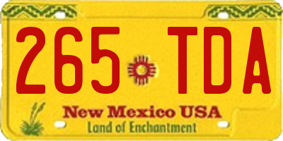 NM license plate 265TDA