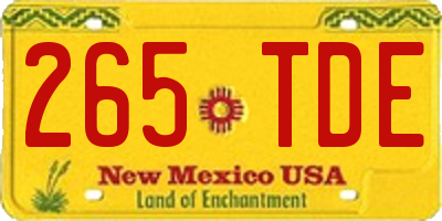 NM license plate 265TDE