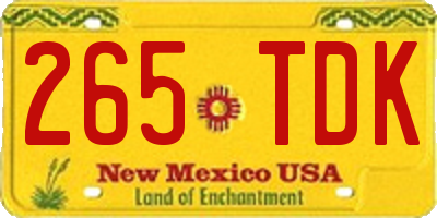 NM license plate 265TDK