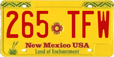 NM license plate 265TFW