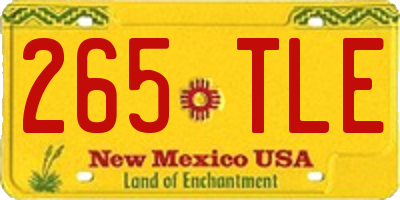 NM license plate 265TLE