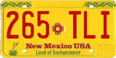 NM license plate 265TLI