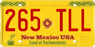 NM license plate 265TLL