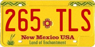 NM license plate 265TLS