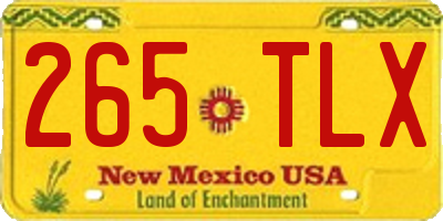 NM license plate 265TLX