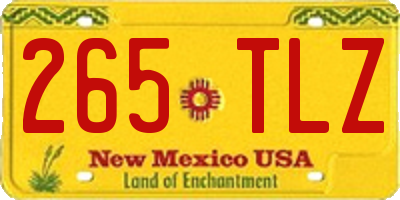 NM license plate 265TLZ