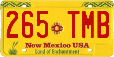 NM license plate 265TMB
