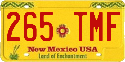 NM license plate 265TMF