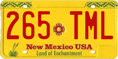 NM license plate 265TML