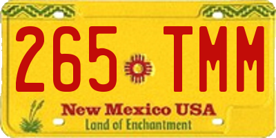 NM license plate 265TMM