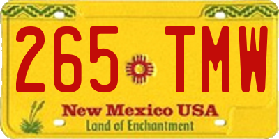 NM license plate 265TMW