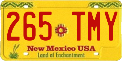 NM license plate 265TMY