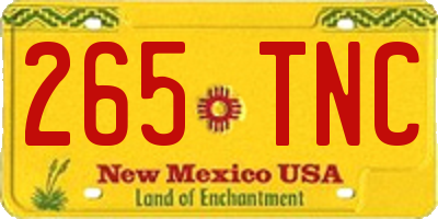 NM license plate 265TNC