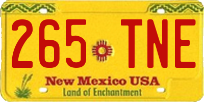 NM license plate 265TNE